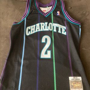 Larry Johnson Charlotte Hornets Mitchell Ness Jers
